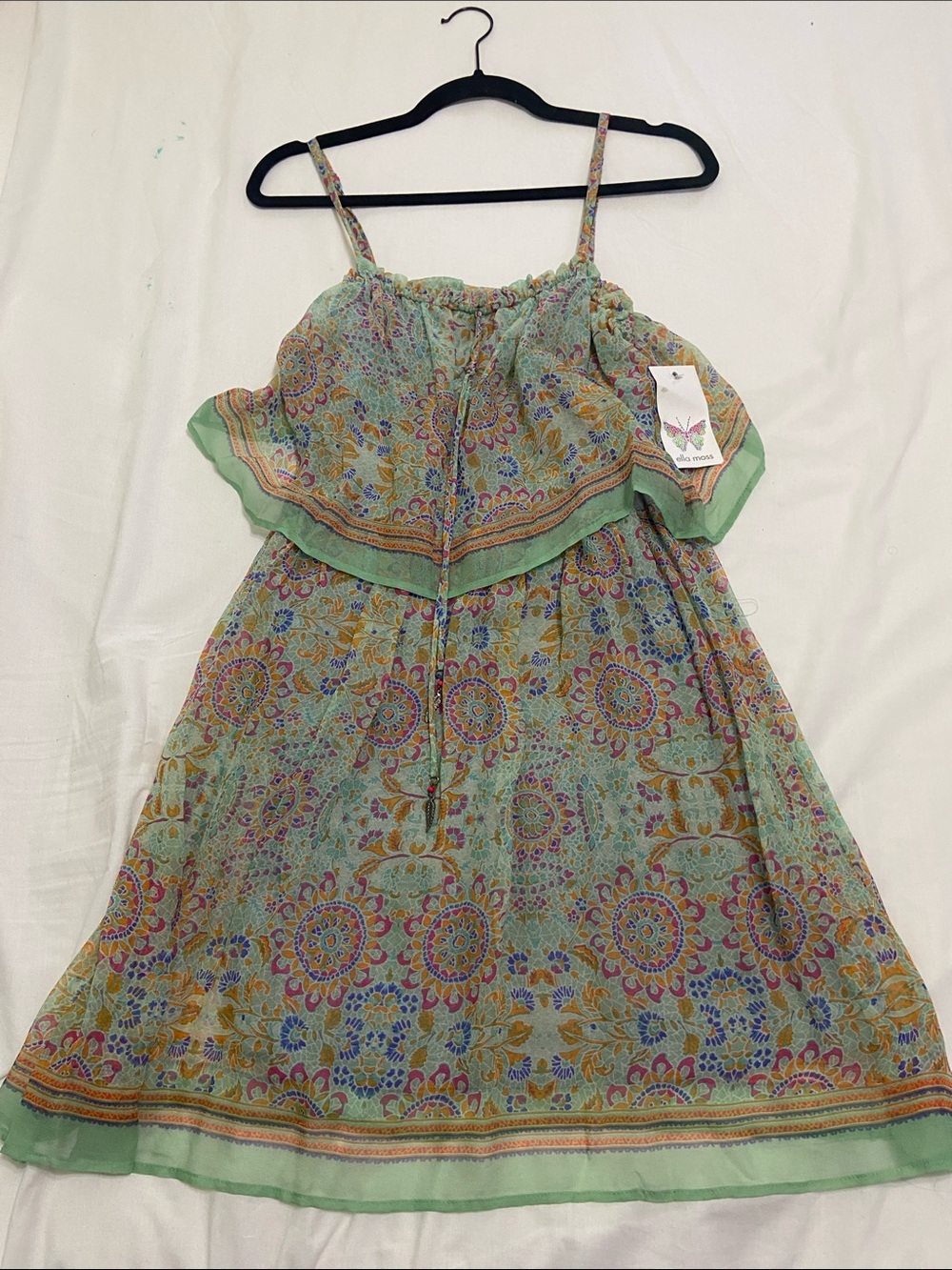 Ella Moss Mint Green Floral Ruffle Sundress